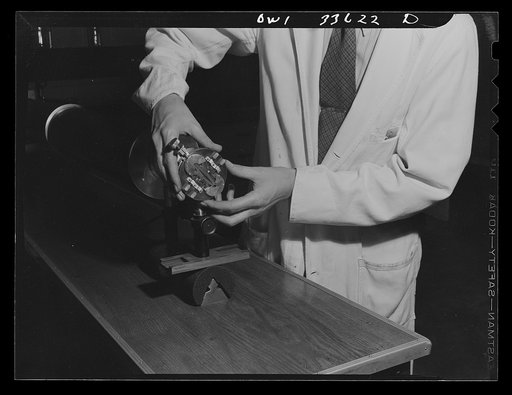 Parke, Davis and Company, manufacturing chemists, Detroit, Michigan. Light slit on the Tiselius apparatus for the electrophoresis of proteins