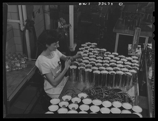 Parke, Davis and Company, manufacturing chemists, Detroit, Michigan. Packaging blood plasma in metal containers