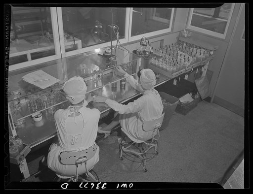 Parke, Davis and Company, manufacturing chemists, Detroit, Michigan. A step in the manufacture of blood plasma