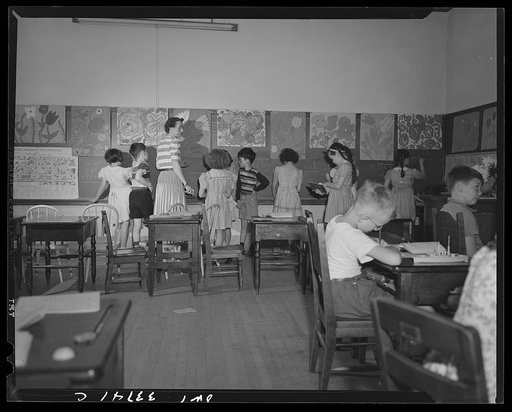 Schenectady, New York. Third grade group at the Elmer Avenue Elementary School at the blackboard