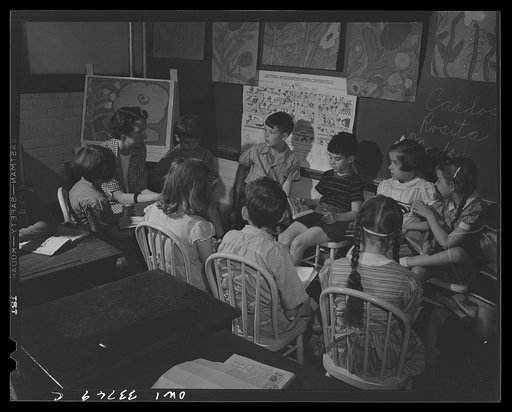 Schenectady, New York. Third grade reading circle at the Elmer Avenue Elementary School