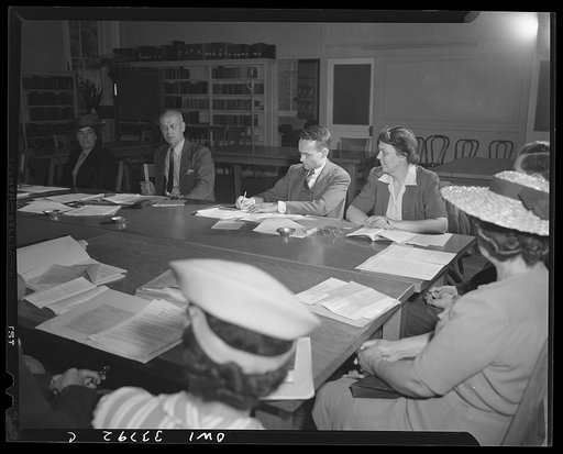 Untitled photo, possibly related to: Schenectady, New York. Committee on school curriculum