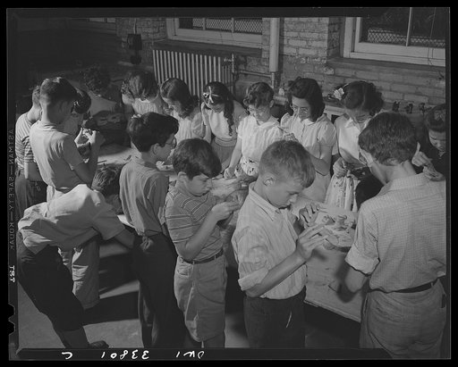 Schenectady, New York. The Elmer Avenue Elementary School has two electric kilns for firing clay figures
