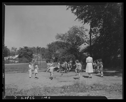 Schenectady, New York. Outdoor supervised play at the Elmer Avenue Elementary School