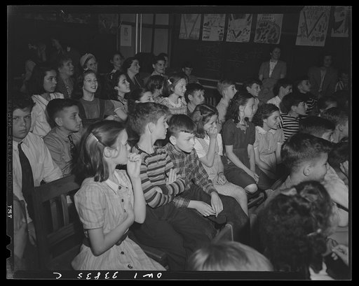 Schenectady, New York. Watching the play Heidi at the Elmer Avenue Elementary School