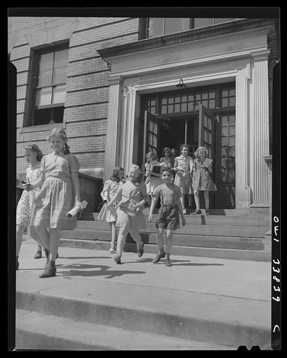 Schenectady, New York. Elmer Avenue Elementary School is out at 3:15