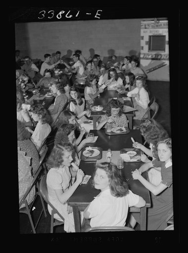 Charlotte County high school, Virginia. Students eating lunch in the school's cafeteria