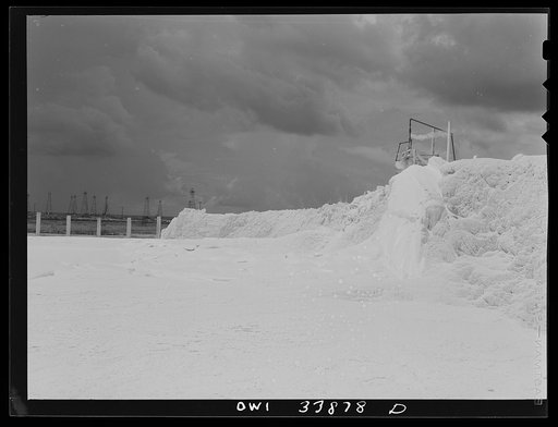 Untitled photo, possibly related to: Freeport Sulphur Company, Grand Ecaille, Louisiana. Melted sulphur pouring into a vat