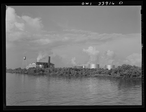 Freeport Sulphur Company, Grand Ecaille, Louisiana. Powerhouse and oil storage