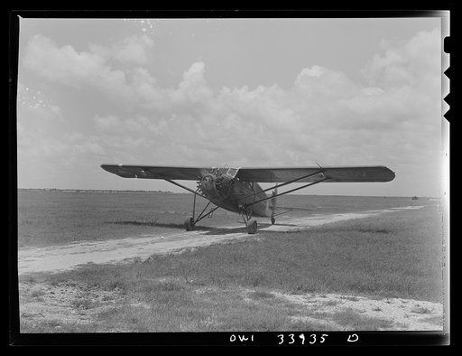 Corpus Christi, Texas. A plane at the Civil Air Patrol base about to take off on a routine flight for coastal patrol duty