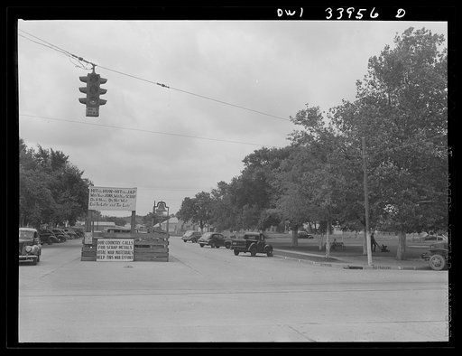 Edna, Texas. Enclosures for collecting scrap iron
