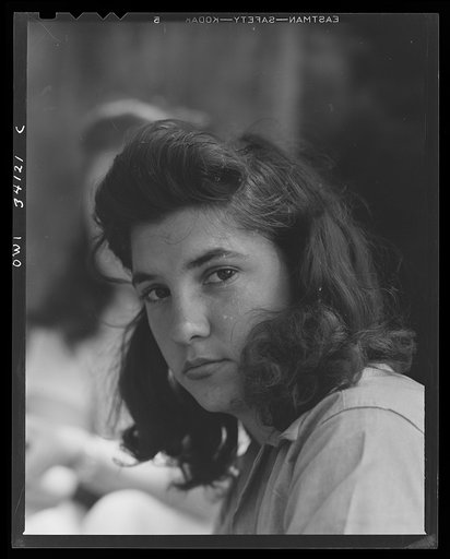 Turkey Pond, near Concord, New Hampshire. Women workers employed by a U.S. Department of Agriculture timber salvage sawmill. Norma Webber, eighteen year old "pit woman," used to work in a laundry. Her older sister, Barbara, also works in the sawmill