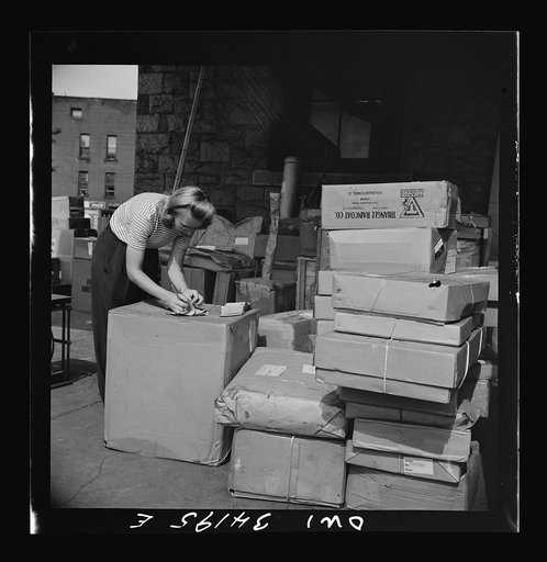 New Britain, Connecticut. Miss Ida Hicks, Lithuanian twenty-eight years old, employed at the American Railway Expesss Company, sorting packages, weighting them, etc., earns seventy-nine and one-half cents an hour. She formerly worked in a defense plant