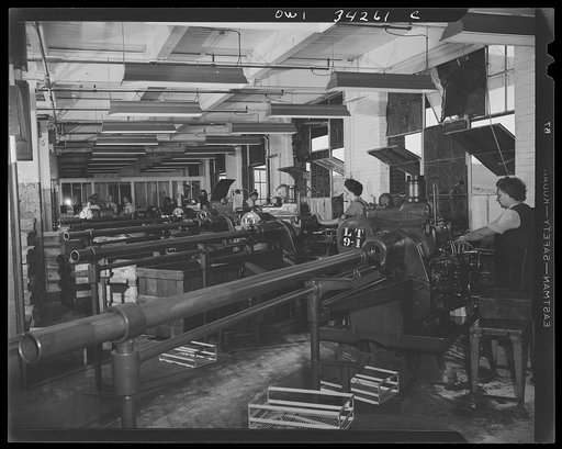New Britain, Connecticut. Women at the Landers, Frary and Clark plant making parts for anti-aircraft guns