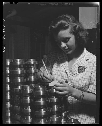 New Britain, Connecticut. Miss Ann Kolodziez, Polish, twenty-two years old, employed at the Fafnir Bearing Company as a bearing inspector