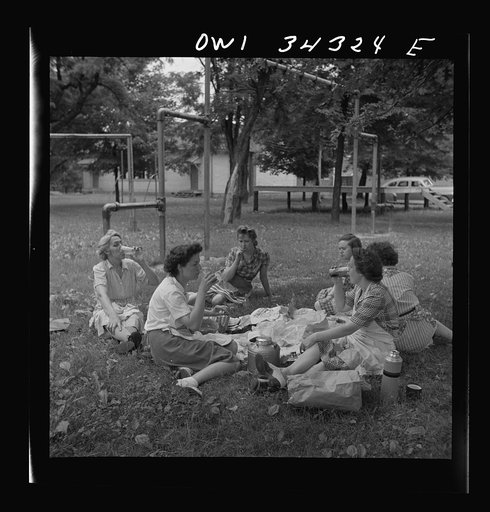 Untitled photo, possibly related to: Jeffersontown, Kentucky. The Jefferson County community cannery, started by the WPA (Work Projects Administration), now conducted by the state(?) vocational education department. Women pay three cents for each can and two cents per can for use of the pressure coo