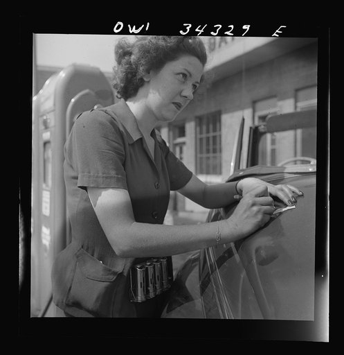 Untitled photo, possibly related to: Louisville, Kentucky. Virginia Lively used to be a beauty operator. Today she works at a gas station