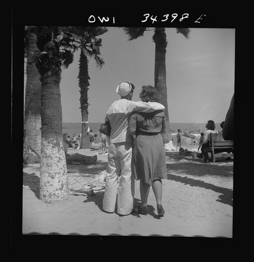 Untitled photo, possibly related to: Corpus Christi, Texas. Sailor and girl