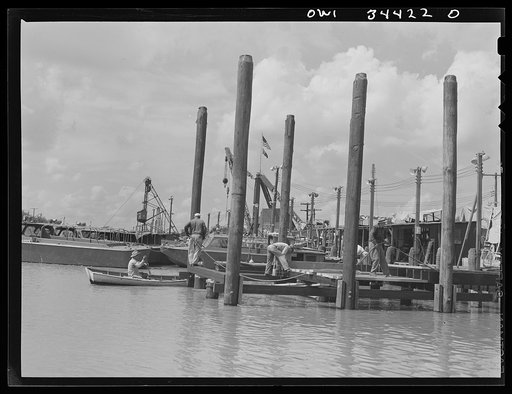 New Orleans, Louisiana. Building a dry dock at the Higgins shipyards