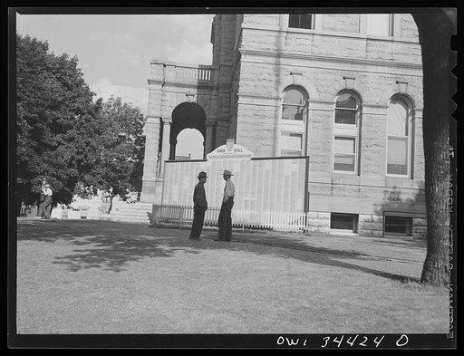 Harrisonburg, Virginia. Honor roll of men in the armed services at the county courthouse