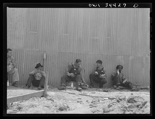 Untitled photo, possibly related to: New Orleans, Louisiana. Higgins shipyard workers on their lunch hour