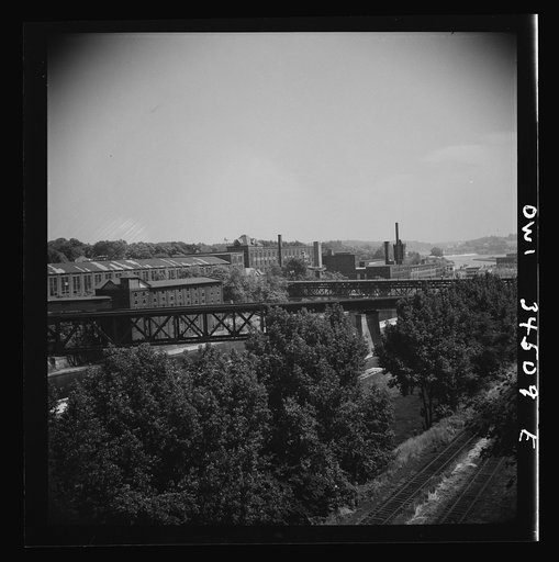 Oswego, New York. Factories on the Oswego River