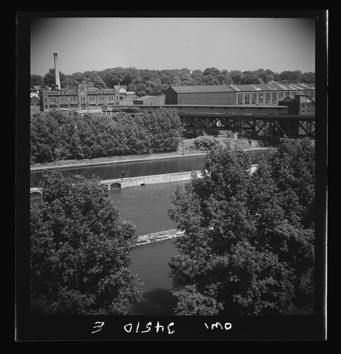 Oswego, New York. Factories on the Oswego River