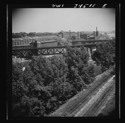 Oswego, New York. Factories on the Oswego River