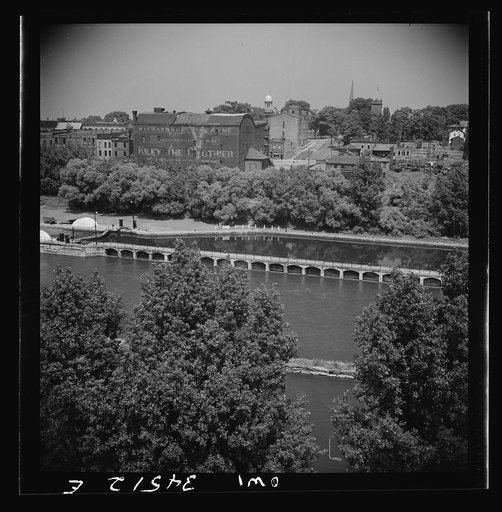 Oswego, New York. Factories on the Oswego River