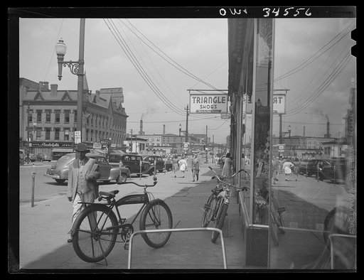 Oswego, New York. The main shopping center at the corner of Bridge and First Street