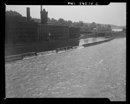 Oswego, New York. A window shade factory on the Oswego River