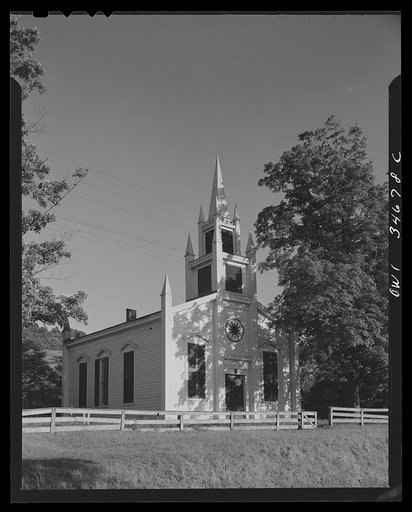 Congregational church on the upper reaches of the Delaware River in New York state