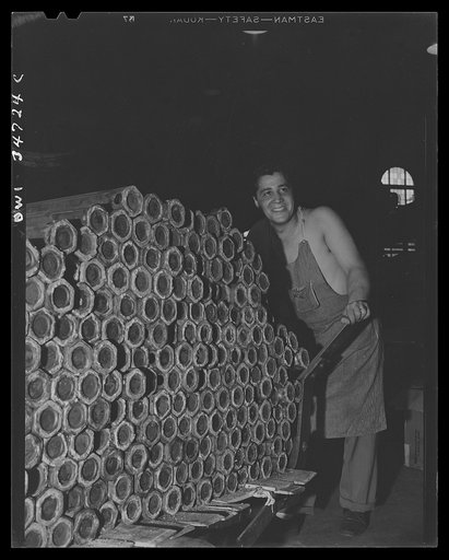 New Britain, Connecticut. Incendiary bomb casings being made at the Stanley plant