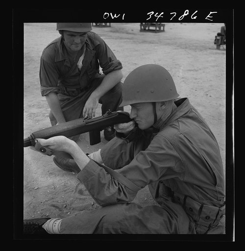 Untitled photo, possibly related to: Warner Robins, Georgia. Air Service Command, Robins Field. Learning to handle a carbine