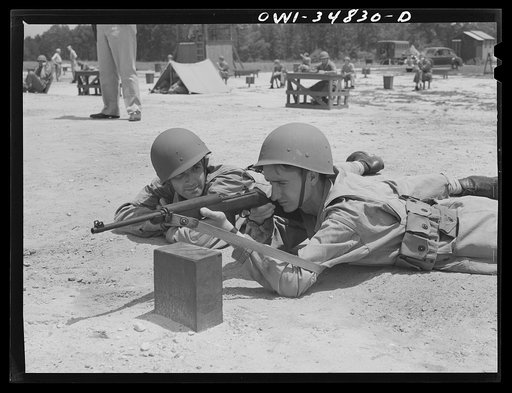 Warner Robins, Georgia. Air Service Command, Robins Field. Learning marksmanship with the carbine