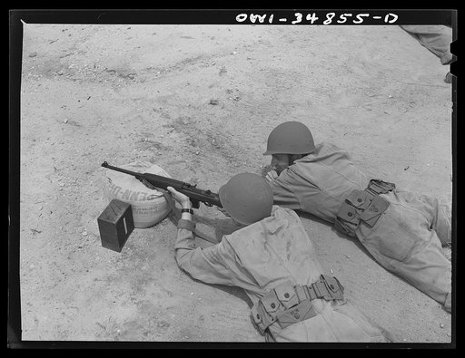 Untitled photo, possibly related to: Warner Robins, Georgia. Air Service Command, Robins Field. Learning marksmanship with the carbine