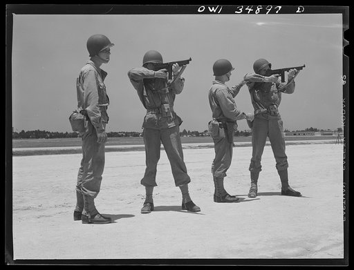 Daniel Field, Georgia. Air Service Command. Learning to fire a rifle from a standing position