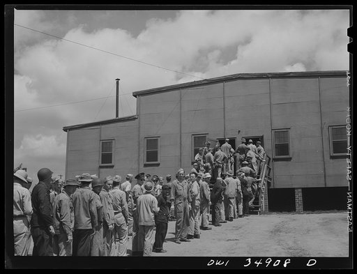 Daniel Field, Georgia. Air Service Command. Lining up for "chow" at the mess hall