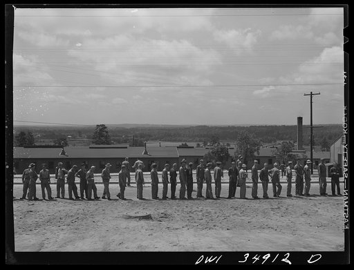 Daniel Field, Georgia. Air Service Command. Lining up for "chow" at the mess hall