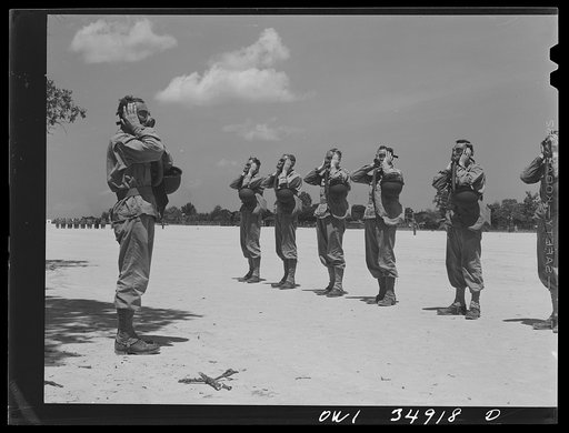 Daniel Field, Georgia. Air Service Command. Learning to use a gas mask