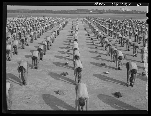Daniel Field, Georgia. Air Service Command. Early morning mass calisthenics
