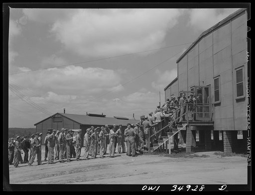 Daniel Field, Georgia. Air Service Command. Lining up for "chow" at the mess hall