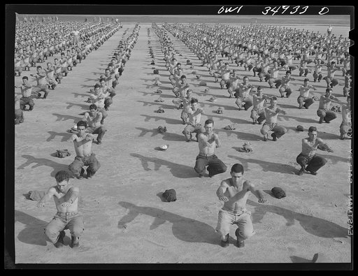 Daniel Field, Georgia. Air Service Command. Early morning mass calisthenics