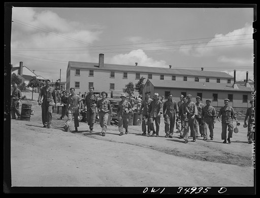 Daniel Field, Georgia. Air Service Command. Going to the mess hall for "chow"
