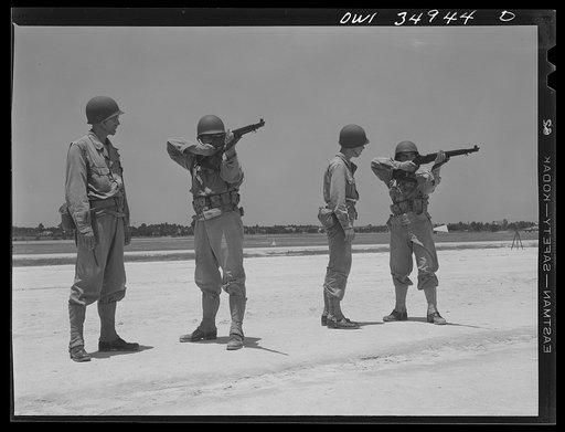 Untitled photo, possibly related to: Daniel Field, Georgia. Air Service Command. Learning the manual of arms