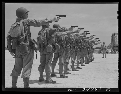 Daniel Field, Georgia. Air Service Command. Learning to handle a pistol