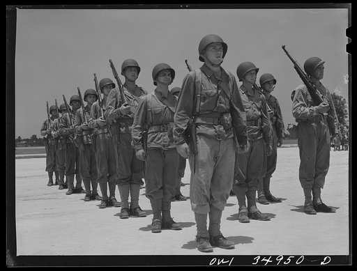 Untitled photo, possibly related to: Daniel Field, Georgia. Air Service Command. Learning close order drill