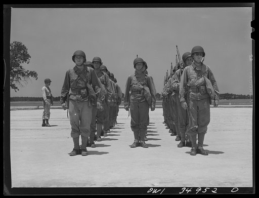 Untitled photo, possibly related to: Daniel Field, Georgia. Air Service Command. Learning close order drill
