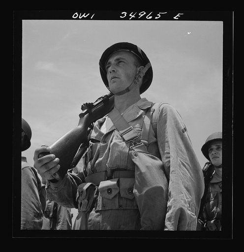 Untitled photo, possibly related to: Daniel Field, Georgia. Air Service Command. Enlisted men learning close order drill
