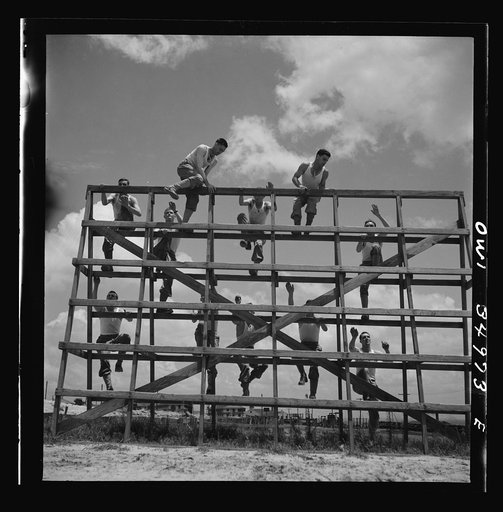 Daniel Field, Georgia. Air Service Command. Enlisted men going through the obstacle course